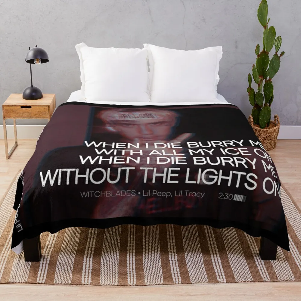 

Lil Peep Witchblades Lyrics Design Merch Throw Blanket blanket for giant sofa big thick furry couple blanket