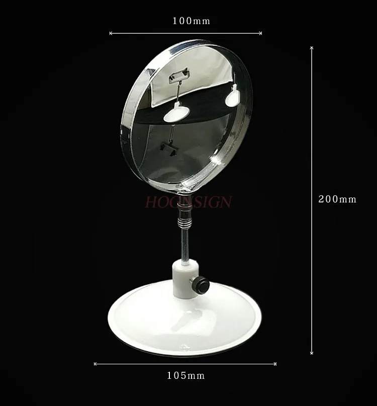 1set Metal convex mirror, concave mirror, triangular prism, flat mirror with base demonstration experimental kit