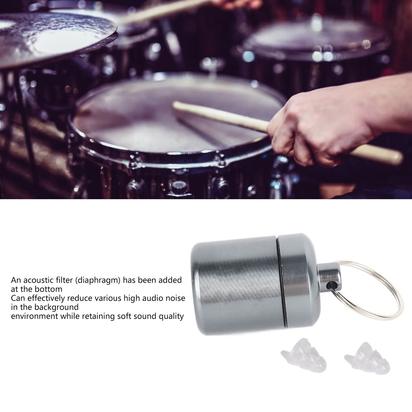 

ZK30 Ear Plugs 3 Layer Noise Reduction Soundproof Liquid Silicone Comfortable Earplugs with Filter for Drummer Transparent