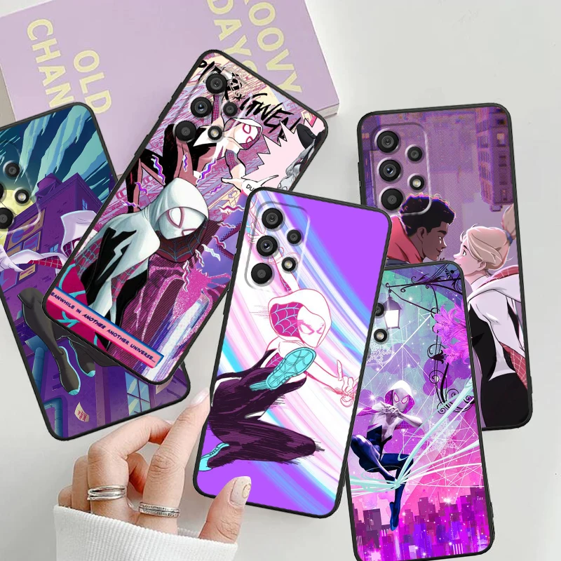 Spider Man Beautiful Cute For Samsung A53 A52 A33 A32 A51 A71 A21S A13 A73 A55 A22 A23 A35 A72 A54 A12 5G Black TPU Phone Case