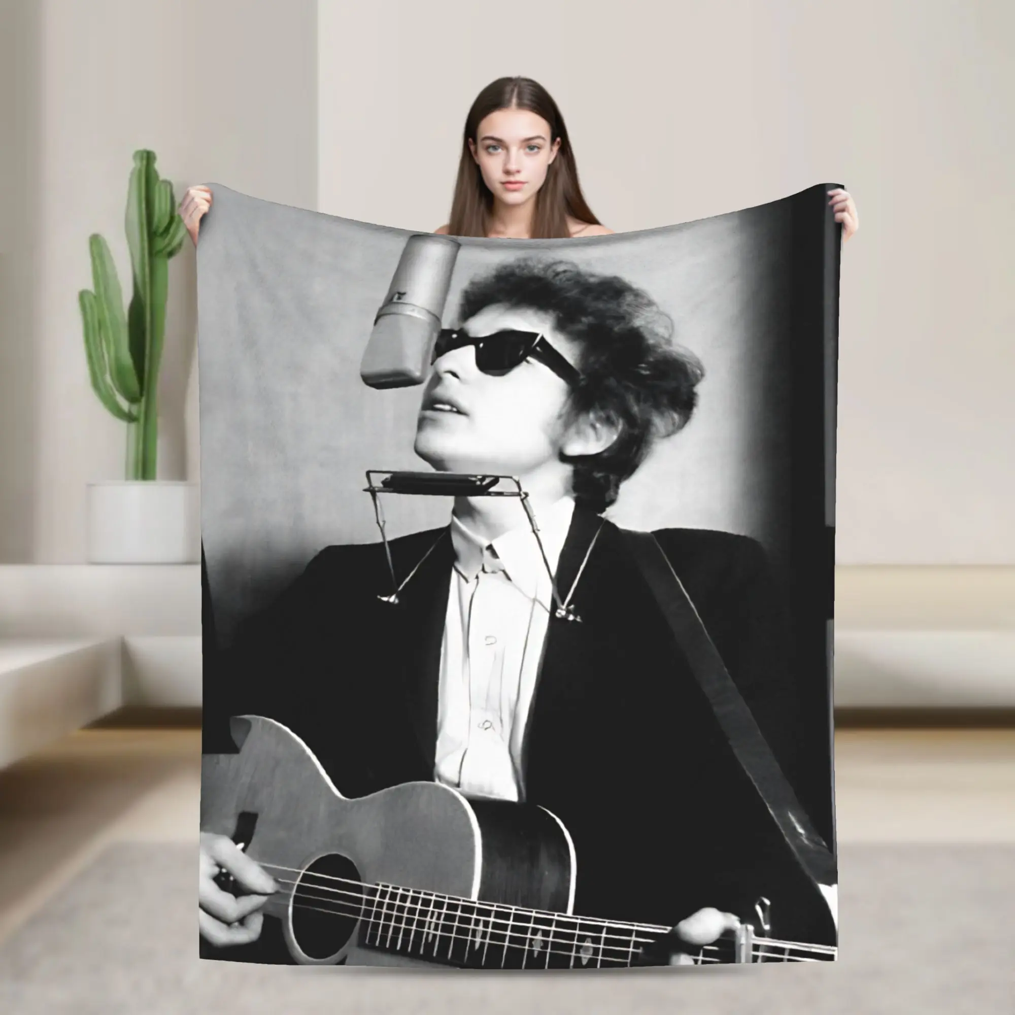 Bobs Dylans Singer Blanket Flannel  Soft Throw Blanket for Car Sofa Couch Bedspread