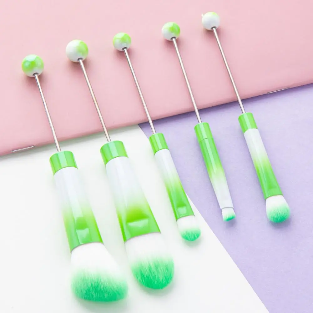 5 unids/set DIY pincel de maquillaje con cuentas 5 tamaños pinceles para polvos sueltos sombra de ojos corrector cejas colorete mezcla cepillo cosmético