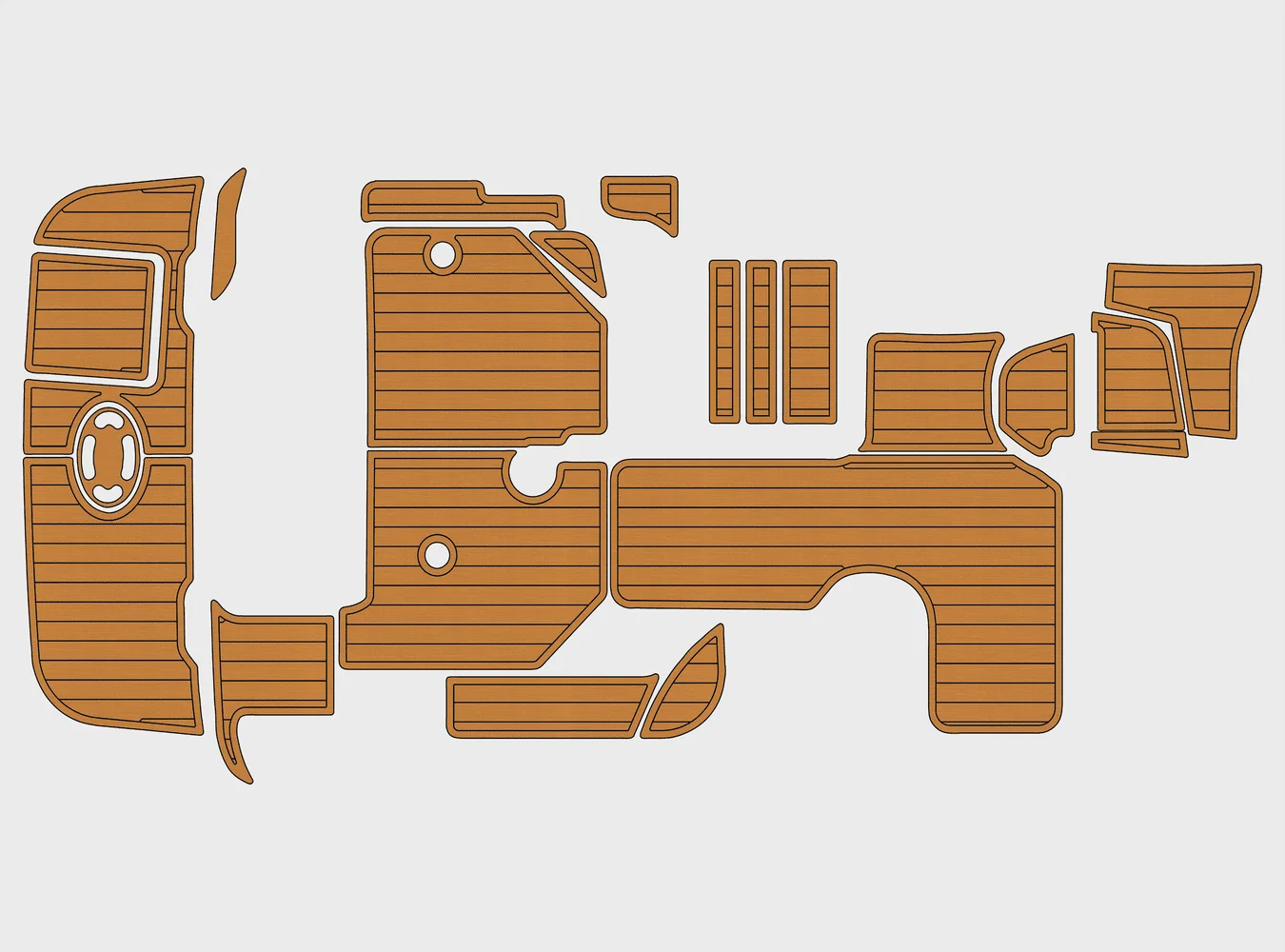 

1999-2001 Sea Ray 260 Sundancer 1/4 дюйма, 6 мм, пена EVA, нескользящий морской коврик из тикового дерева, настил из ПВХ, водный ковер, морской пол