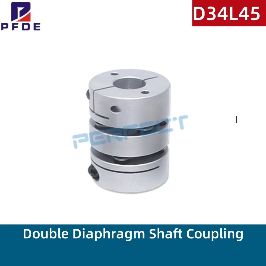D34L45 Double Diaphragm Shaft Coupling 6/6.35/7/8/10/11/12/12.7/14/15/16 mm Plum Shaft Coupling CNC Stepper Motor Coupler