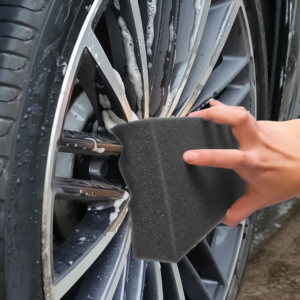 6/1PCS Car Wash Sponge Polishing Waxing Black Sponge Blocks Car Glass Cleaning Stain Removal Tool Household Cleaning Accessories