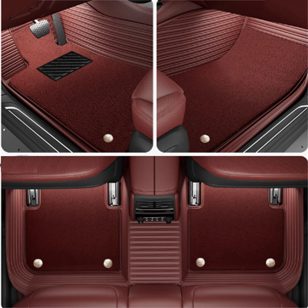 Karpet Mobil Kulit Lapis Ganda Custom Fit untuk Ford Mustang, Alas Kaki, Aksesoris