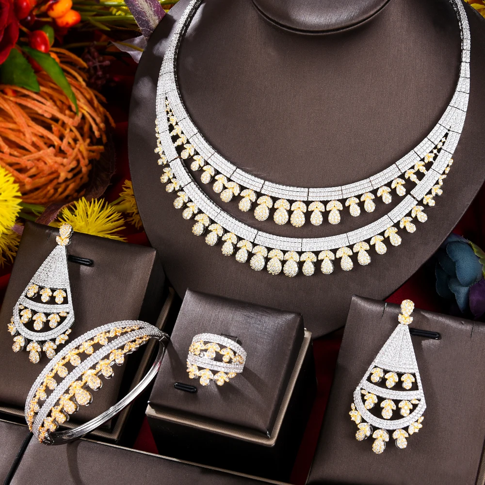 GODKI Famous Brand Luxury African/Indian Jewelry Sets For Women Wedding Party Zircon Crystal Dubai Bridal Jewelry Set Gift