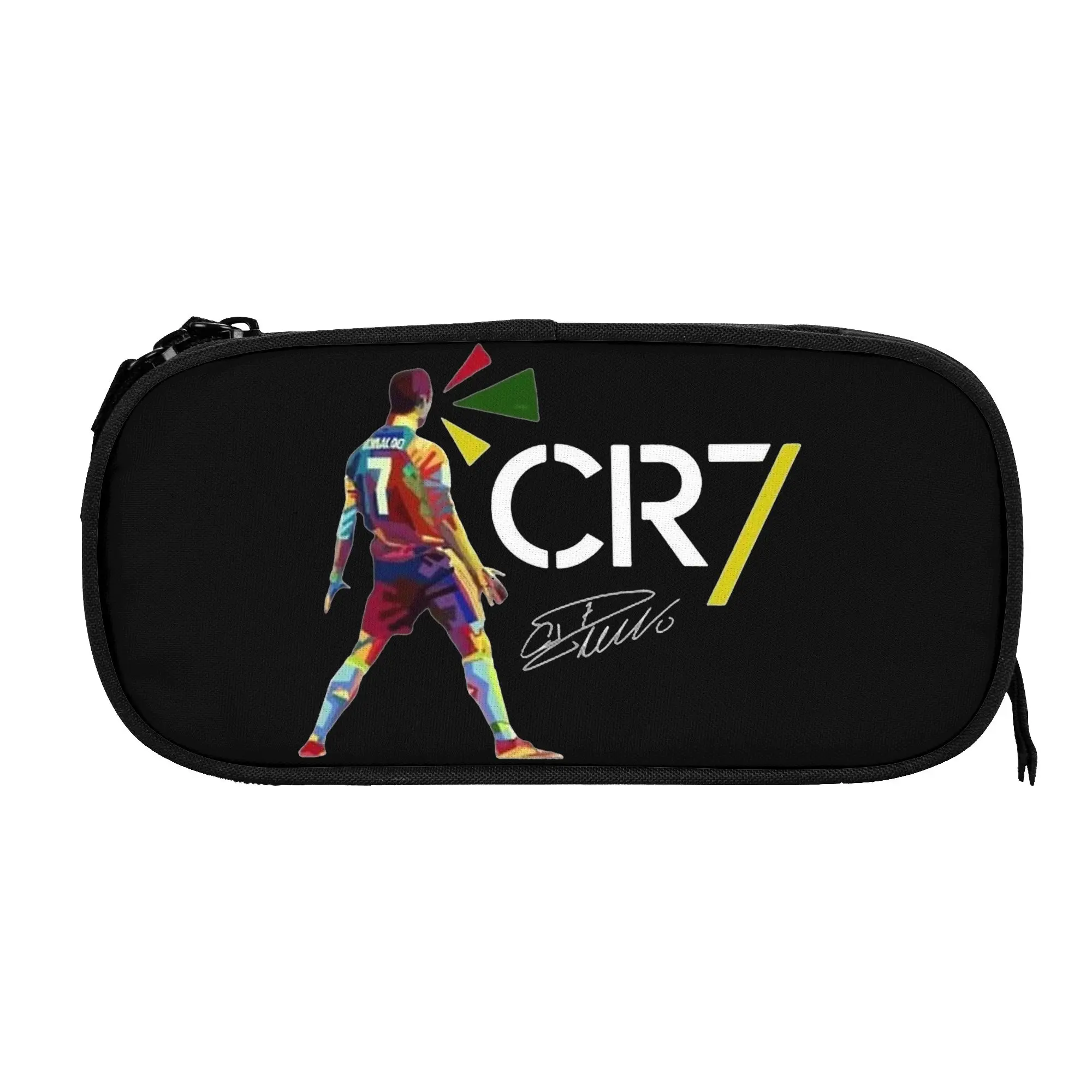 Number CR7 Football Pencil Cases Lovely  Soccer Pen Box Bags Student Large Storage School Supplies Zipper Pencil Pouch