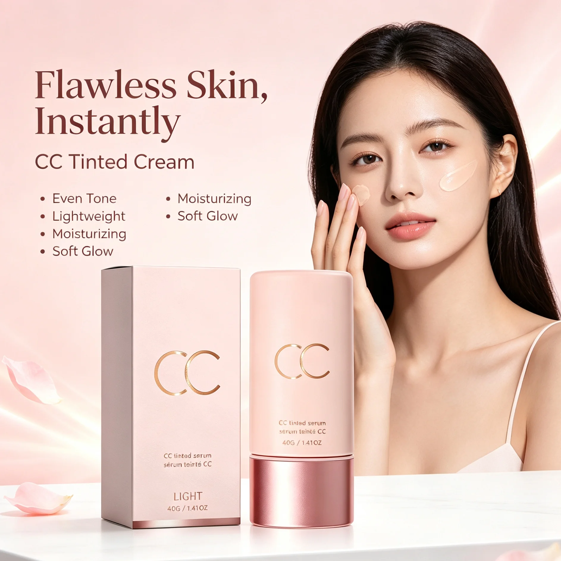 Bb Cream Tinted - CC Cream Cover Blemishes Redness Glow