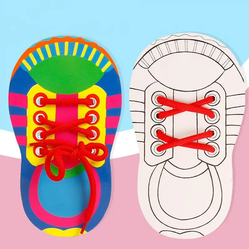 ألعاب تعليمية لخيوط رباط الحذاء تعلم ربط أربطة الحذاء أداة تعلم الأحذية المائية الآمنة ﻿