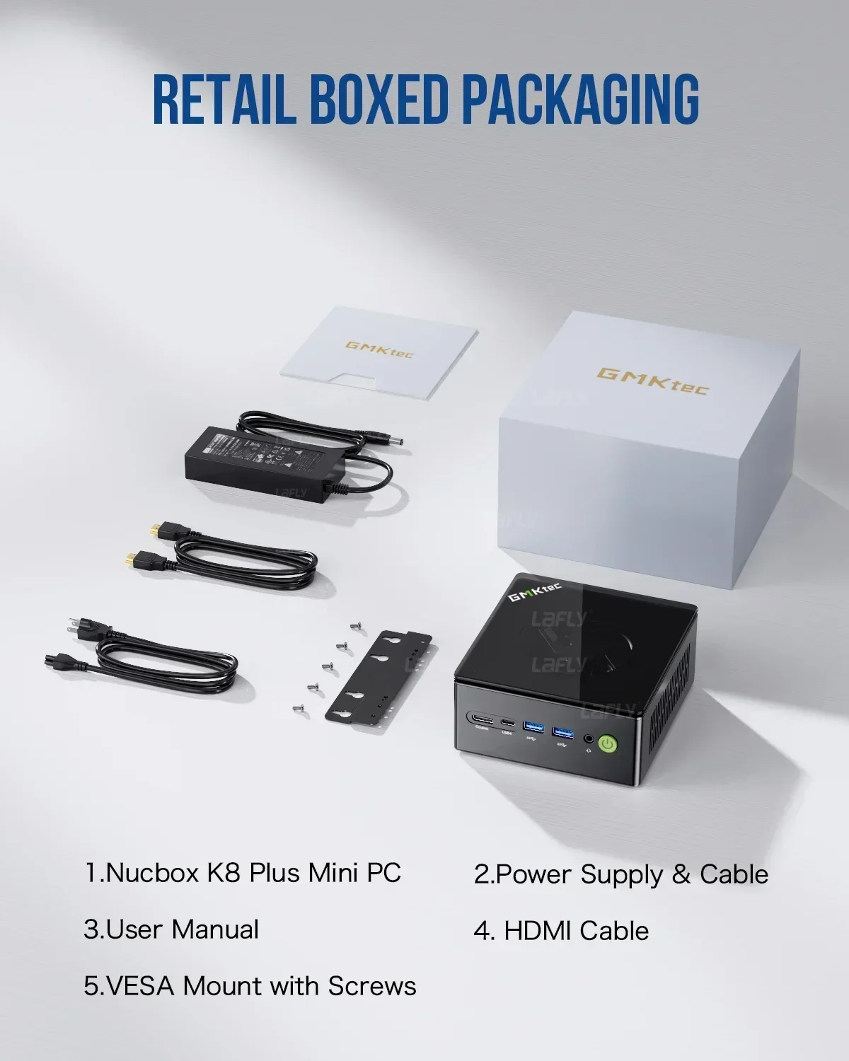 GMKtec-Mini PC K8 Plus Ryzen 7 8845HS، Ordinateur Gamer، Windows11Pro، DDR5، 5600Mhz، PCIe 4.0، NVME، SSD، WiFi6، BT Stimule Mini PC