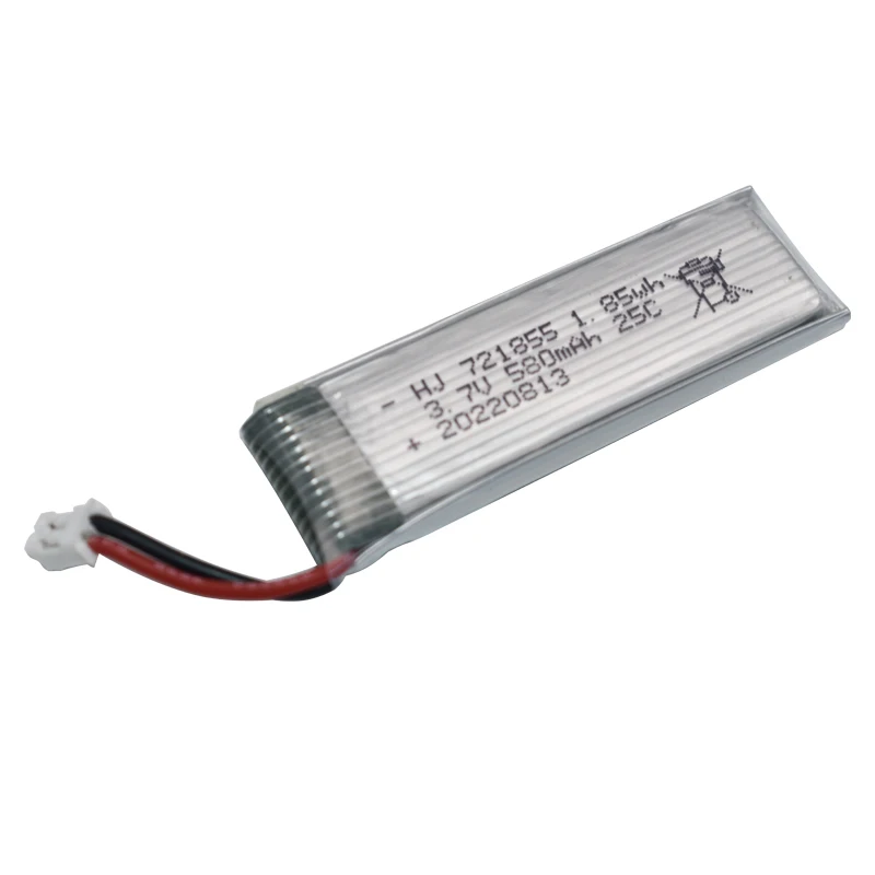 1S 3.7V 580mAh Lipo Battery Charger Set For RC Helicopter Drone Spare Parts 721855 With 2.00mm Plug 3.7V Battery