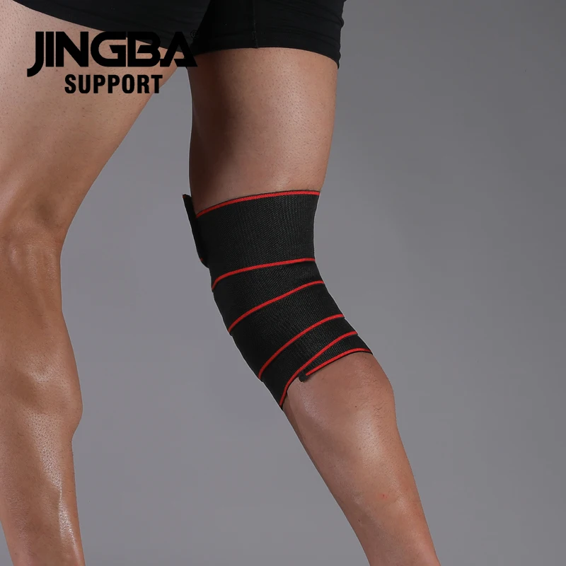 JINGBA SUPPORT 1 PCS Knee Wraps Fitness Weight Lifting Sports Knee Bandages Squats Training Equipment Accessories for Gym