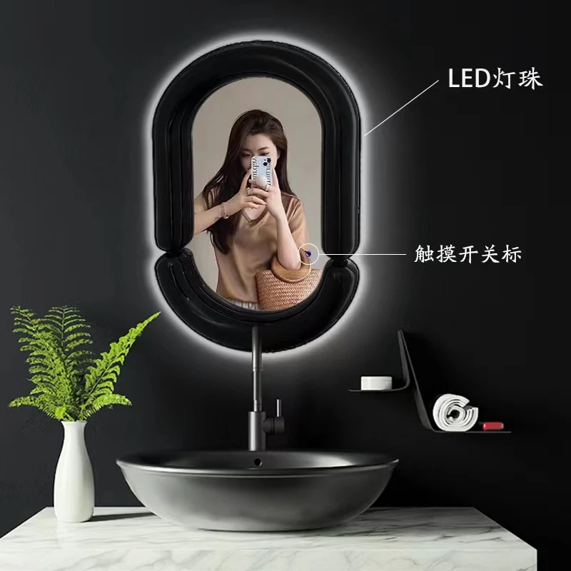 LED cosmetic mirror light luxury wall-mounted decorative mirror sink wall-hung anti-fog bathroom mirror