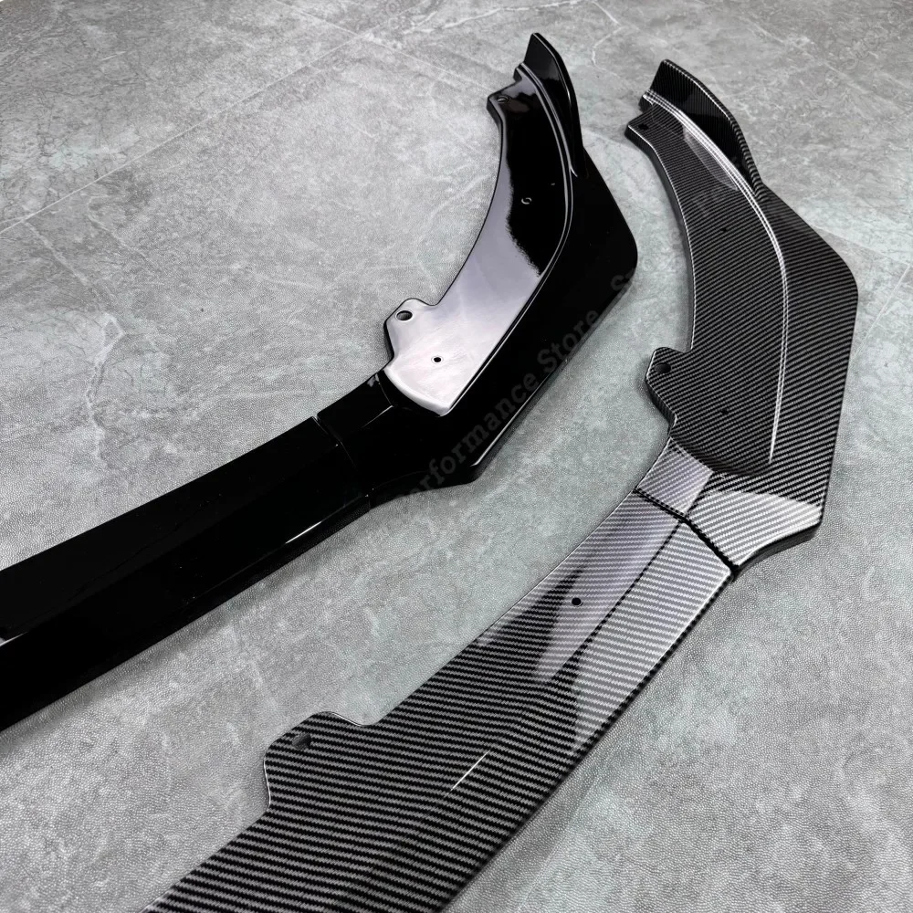 3Pcs Car Front Bumper Splitter Lip Diffuser Spoiler Guard Deflector For Kia Stinger GT 2018-2023 Tuning ABS Plastic Gloss Black view 4