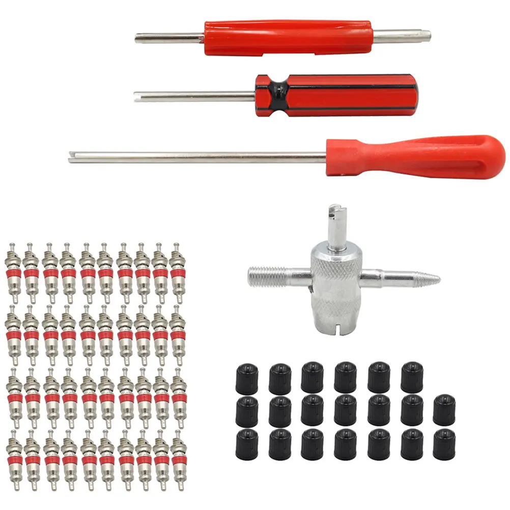 1Set Heavy Duty Valve Stem Removal Tool Kit for Quick Tire Valve Core Installation Removal Works on All Standard Valves Car Bike