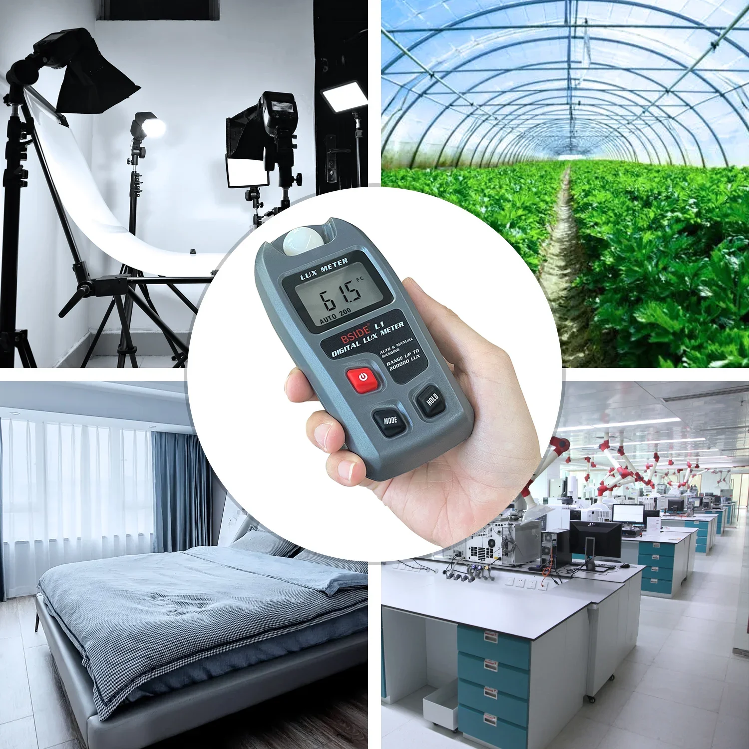 BSIDE L1 Цифровой люксметр Профессиональный измеритель света 200000 FC Lux Осветинометр Фотометр Тестер ЖК-дисплей Высокоточный световой тестер