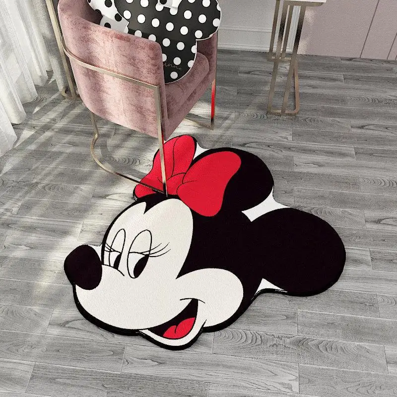 Cute Mickey Mouse Faux Cashmere Mat Bath Mat Non Slip Cartoon Cushion Absorbent Carpets Room Bathroom Mat Living room decoration