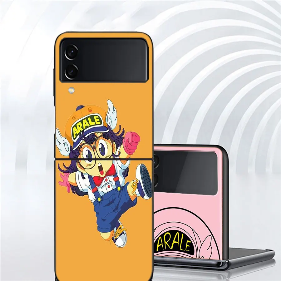 Dr. Slump Arale Phone For Samsung Galaxy Z Flip 5 4 5G Case Luxury Cover Z Flip 6 3 5G Black Cases Shell PC Fundas Shockproof Ha