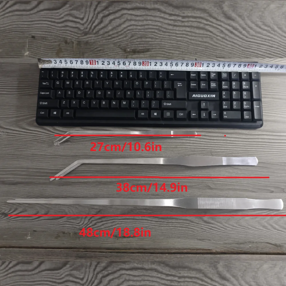 48 cm Edelstahl Aquarium Pinzette Zange Aquarium Pflanze Aquascape Werkzeuge Gerade Gebogene Pinzette Clip Aquatische Fütterung Zange – Detail 6