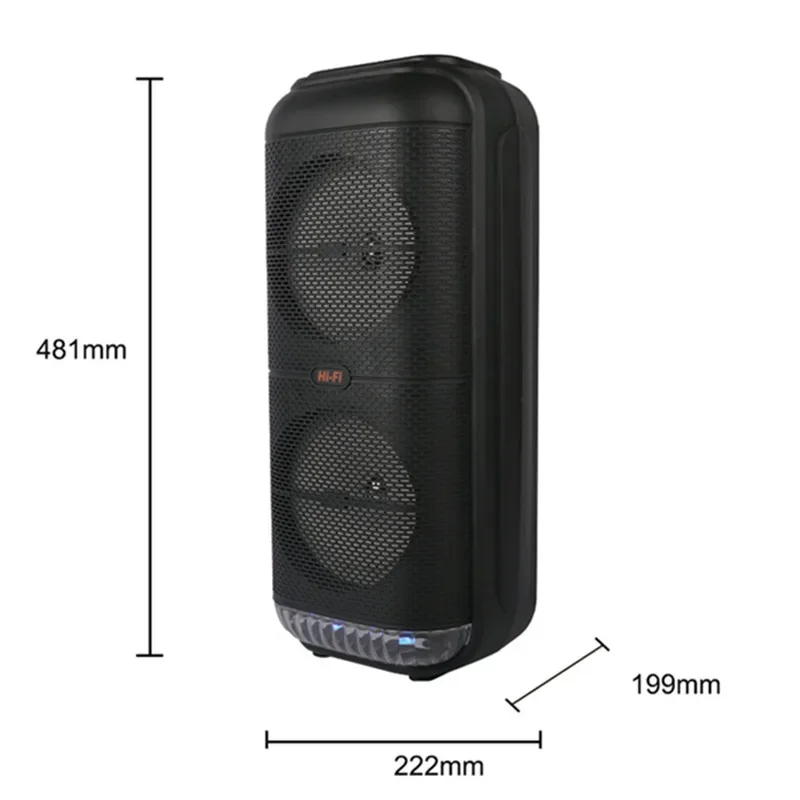 Peak Power Super Large Outdoor Bluetooth Speaker 6 Inch Double Horn Subwoofer KTV Portable Wireless Column Bass Sound with Mic