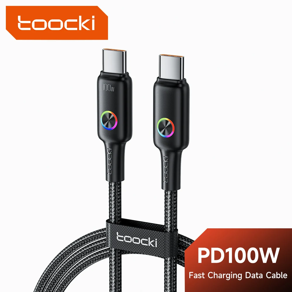 �y�Z�[�����zToocki LED���C�g�t��USB C to Type C�P�[�u�� iPhone 15 Pro�ASamsung�AOnePlus�Ή��A1/2/3/5�p�b�N�ATPE�f�ށA100W�}���[�d�AUSB C�f�[�^�]���R�[�h