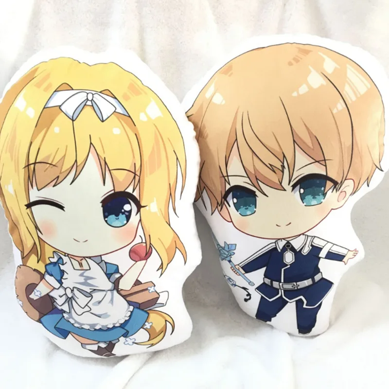 

Плюшевая игрушка Sword Art Online Kawaii SAO: Кирито, Алиса, Эугео — подушка для сна в офисе/на учебе, подарок на день рождения