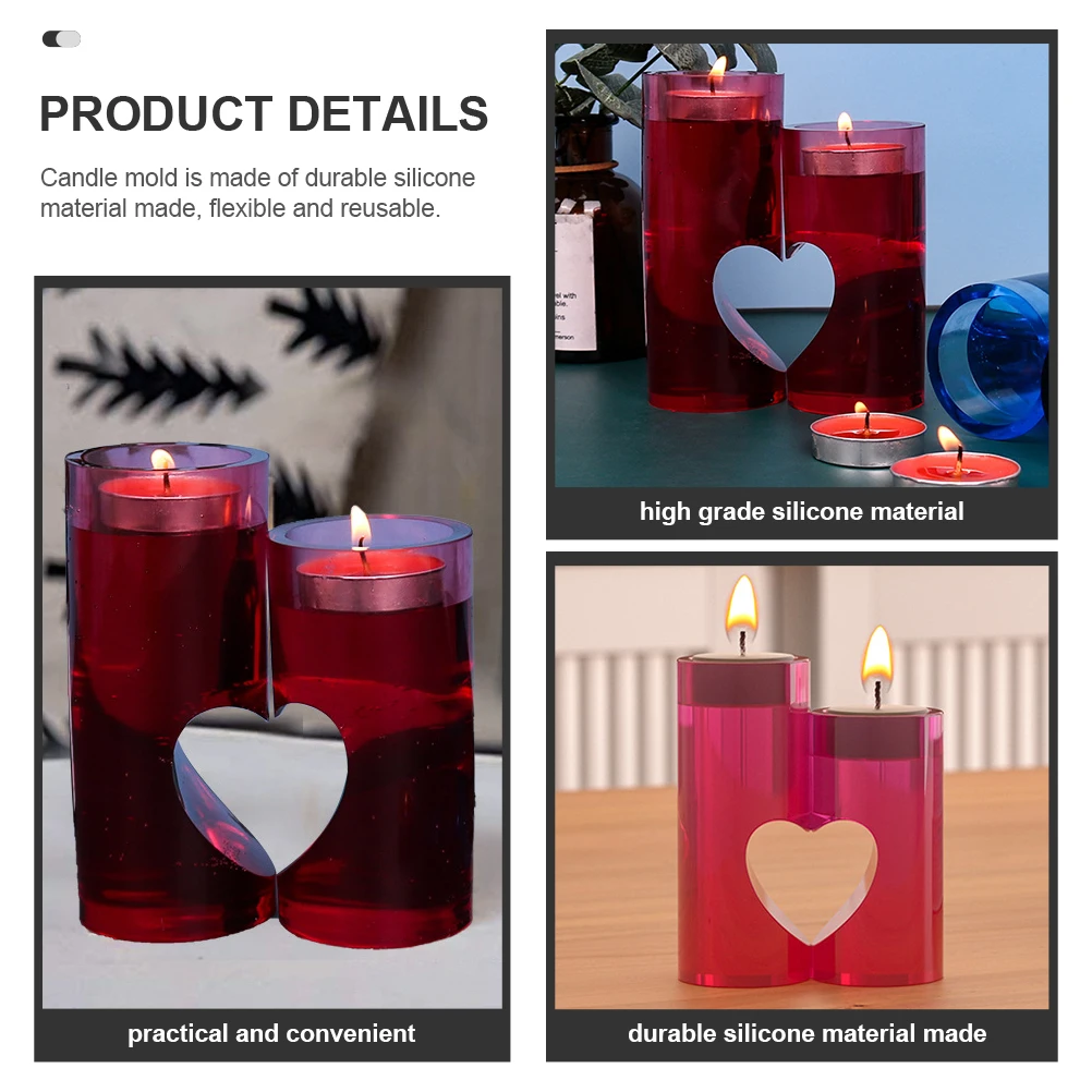 

2Pcs Crystal Resin Molds for Making Silicone DIY Mold Heart Shape Scented Wax Crafting Supplies Molds Silicone