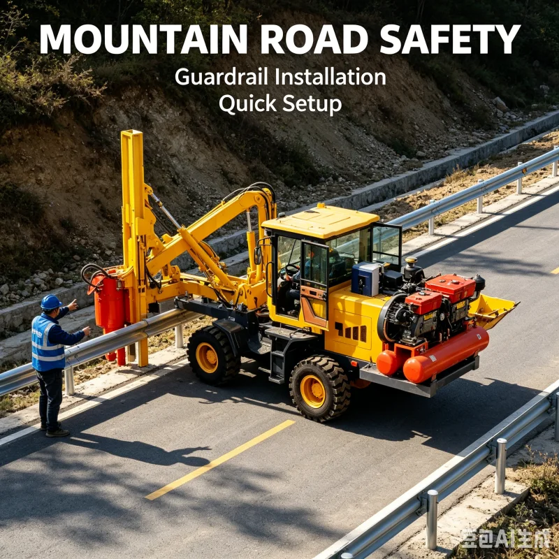 High Performance Guardrail Pile Driver Hydraulic Hammer Rammer For Highway Safety Barrier Construction Piling Equipment