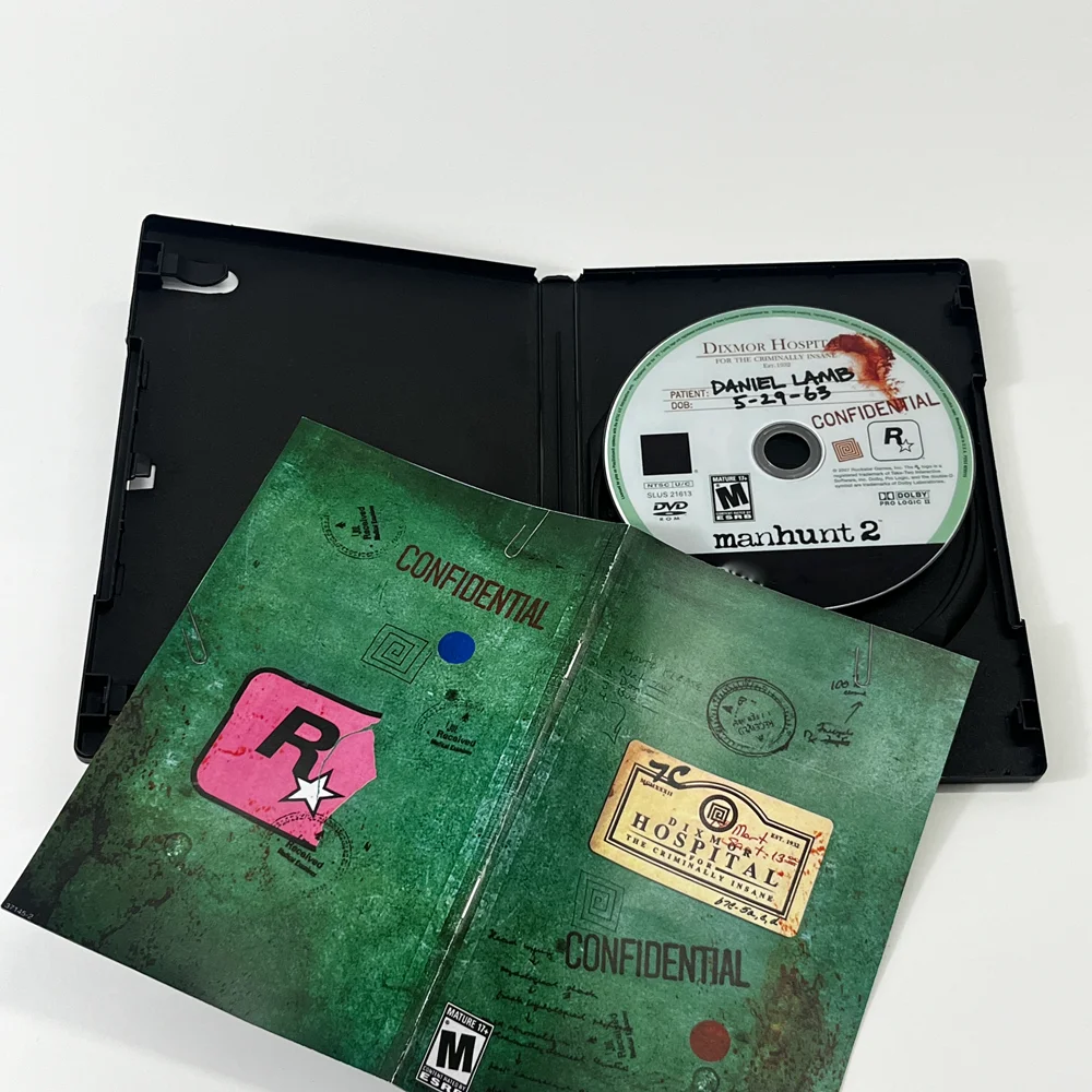 سلسلة Manhunt NTSC U/C نسخة قرص نسخ لعبة فيديو ريترو تعمل لآلة PS المعدلة مع وظيفة القراءة المباشرة