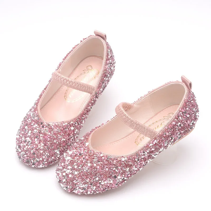 Kinder Lederschuhe Mode Pailletten Prinzessin kausale Mädchen flache Schuhe für Ballett Leistung Frühling Herbst Kinder Party Schuhe