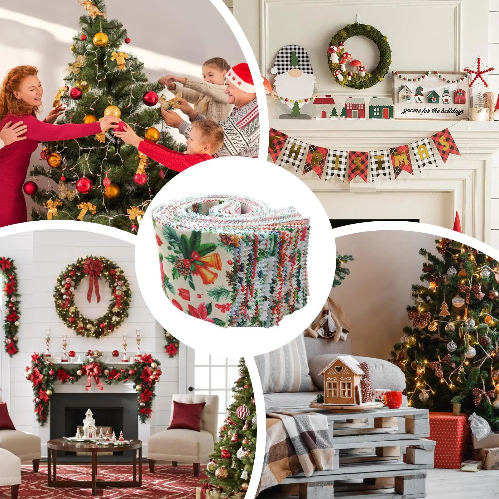 40 قطعة عيد الميلاد النسيج المربعات هلام لفة شرائط لخياطة اللحف الحرف DIY بها بنفسك التطريز عطلة ديكور حفلات صياغة لوازم