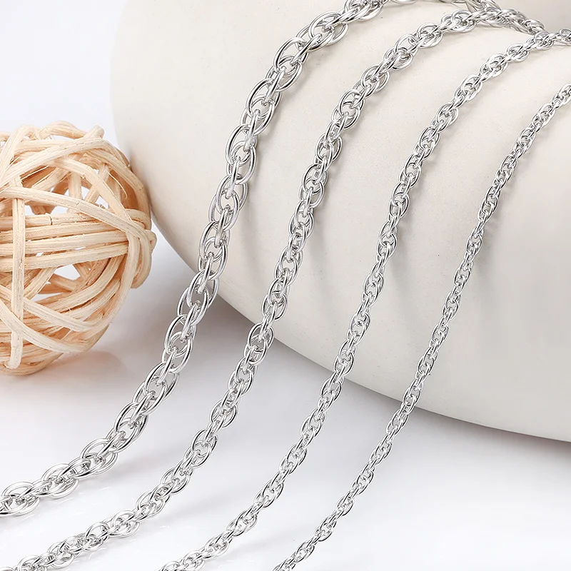 

Овальная двойная тканая цепочка из нержавеющей стали для изготовления ювелирных изделий, материал «сделай сам», ожерелье, браслет, аксессуары, оптовая продажа