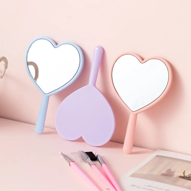 10 Pcs 미니 크기 여자 여자 하트 모양의 휴대용 작은 거울, 아름다움 선물 메이크업 거울, 가방에 휴대용