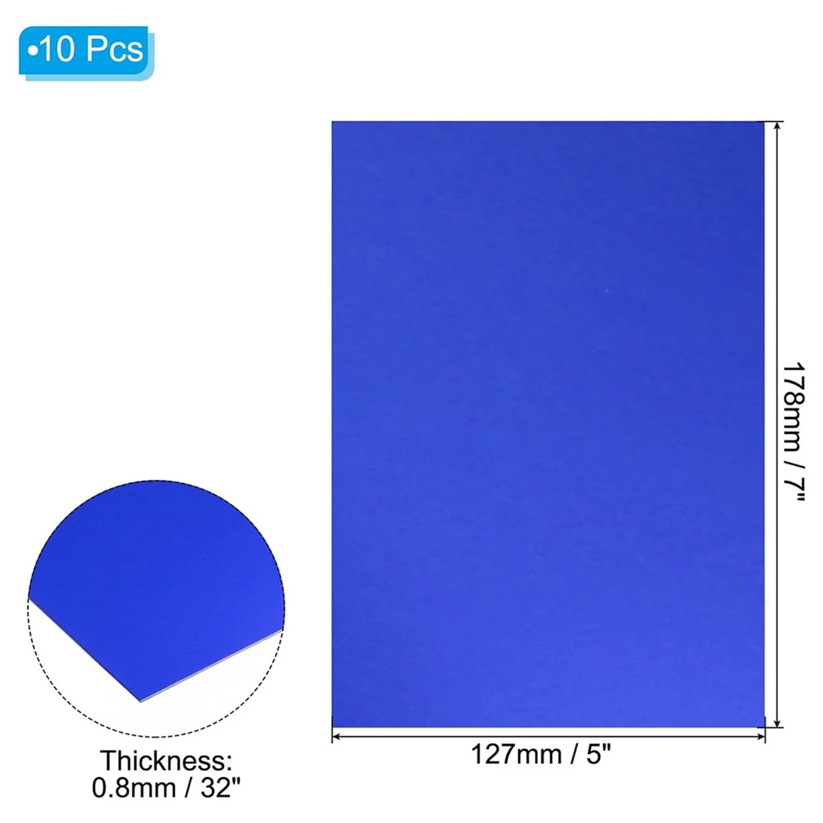 7x5x1/32 cala anodyzowany arkusz aluminiowy, 10 sztuk metalowa prostokątna płyta aluminiowa 0.8mm grube półfabrykaty grawerujące do laserowego majsterkowania