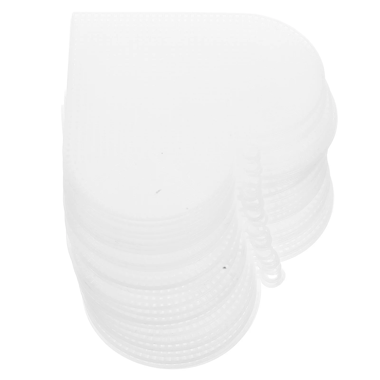 

30Pcs Heart Shape Mesh Canvas Sheet White Blank Plastic Durable Canvas for Cross Stitch Embroidery Knit Yarn Crafts