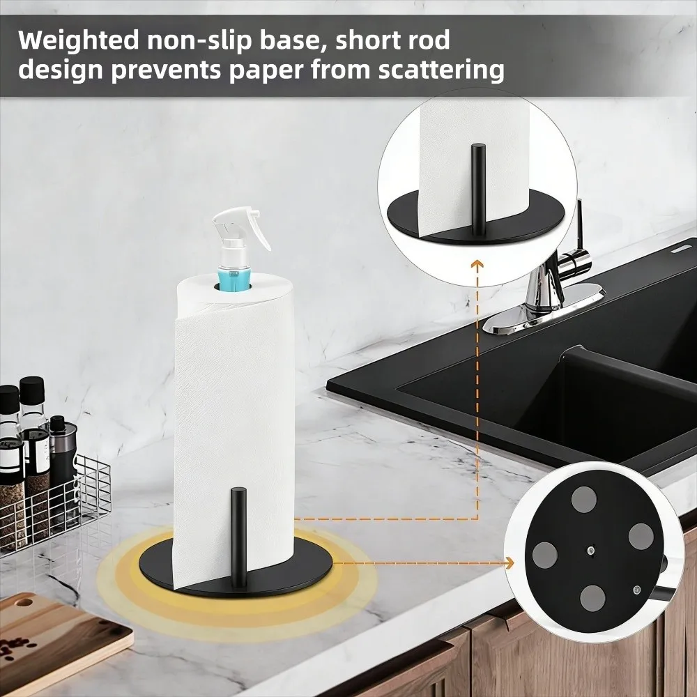 

Держатель для бумажных полотенец из нержавеющей стали с распылителем, большой емкости, на отдельной подставке, подставка для рулонов, органайзер для хранения