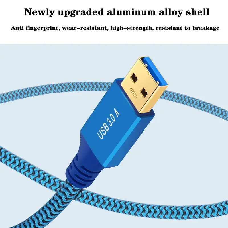 USB كابل تمديد بيانات ذكر إلى أنثى ، غلاف ألومنيوم ، ناقل حركة عالي السرعة لمحركات أقراص USB ، الفئران ، لوحة المفاتيح ، الطابعات #4