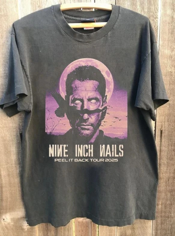 

Plus Size Summer Women's Vintage Nine Inch Nails T-Shirt Unisex Cotton Breathable Stylish Versatile Street Style Oversized