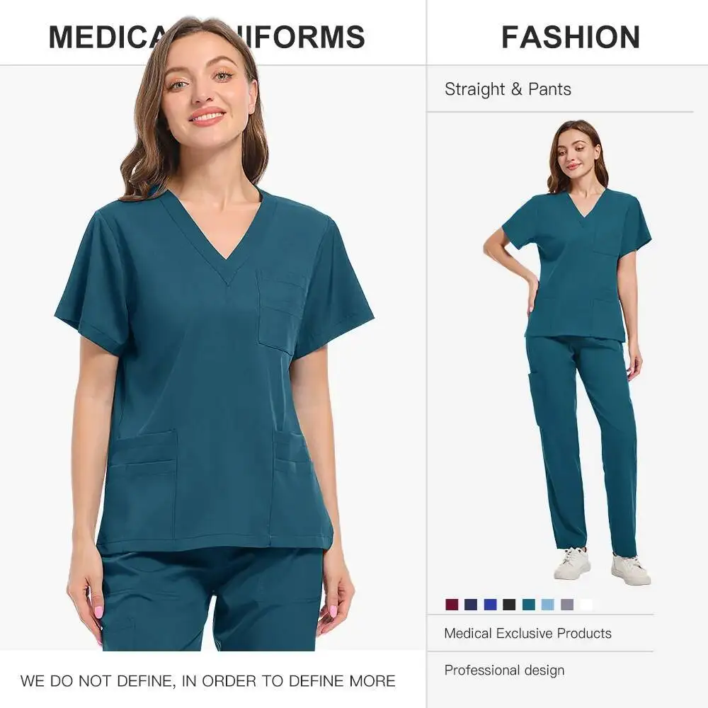 Uniforme médical, ensemble de gommages de travail pour hôpitaux, vente en gros, uniformes de gommage pour soins de santé pour femmes, vêtements de travail pour clinique pharienne