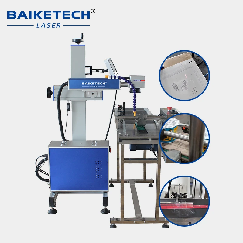 Raycus Fiber Laser Flying Marking Machine for Metal Stainless Steel Copper Aluminum  30W