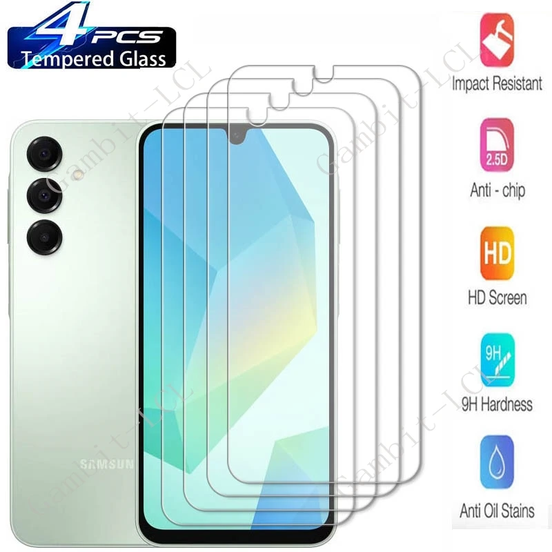 4PCS For Samsung Galaxy A17 A14 Screen Protective Tempered Glass ON GalaxyA17 GalaxyA16 GalaxyA15 A16 A15 Protector Cover Film