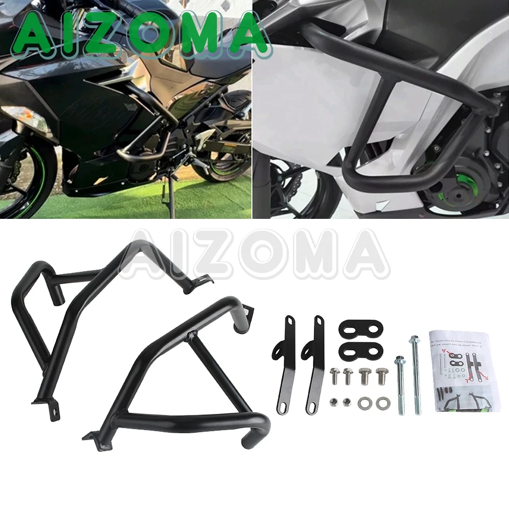 For Kawasaki Ninja 250 400 2018 2019 2020 2021 2022 2023 2024 Motorcycle Crash Bars Engine Guard Frame Protector Bumper Iron