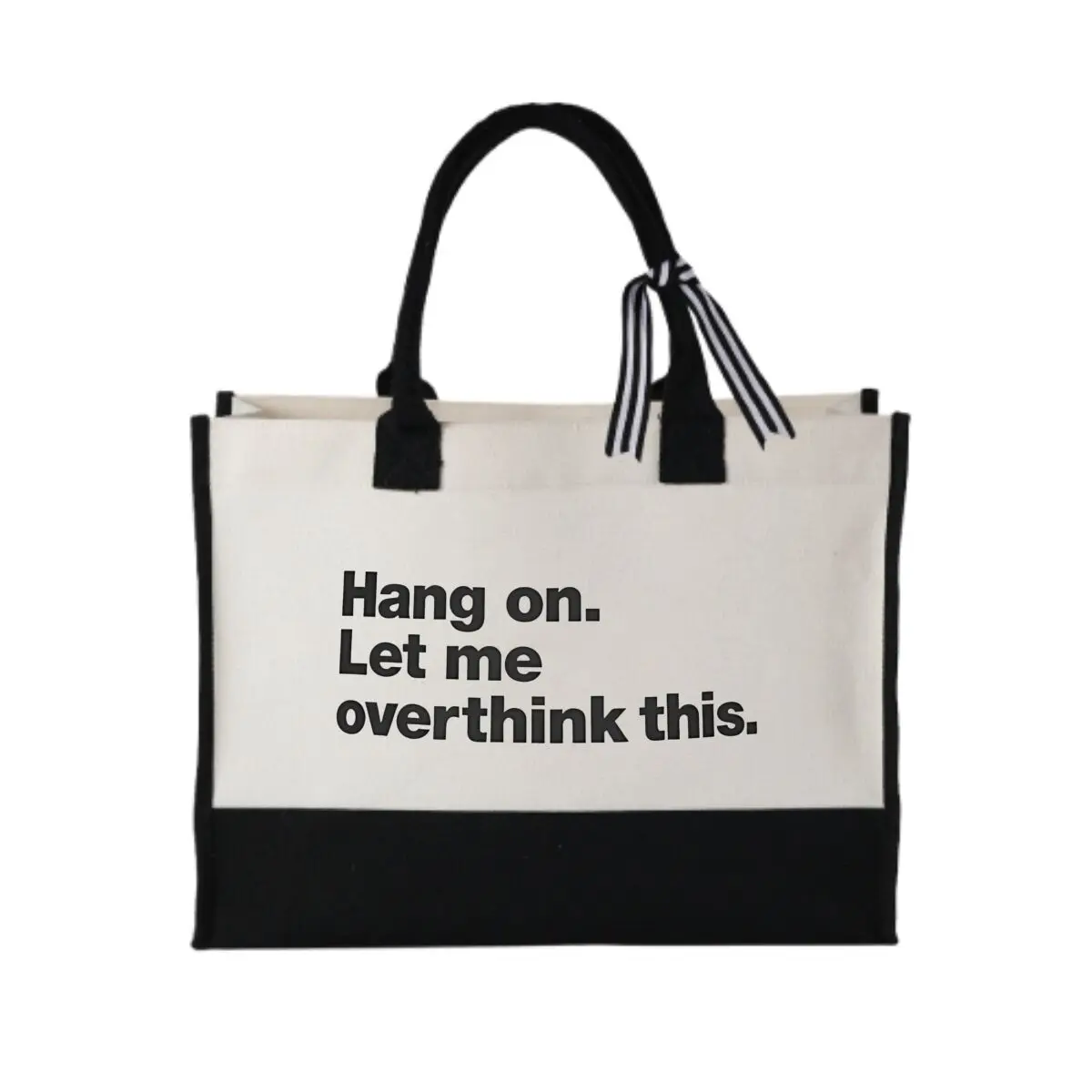 

Overthink Meme, съемная гуморная прочная лоскутная холщовая сумка для ежедневных поездок на работу