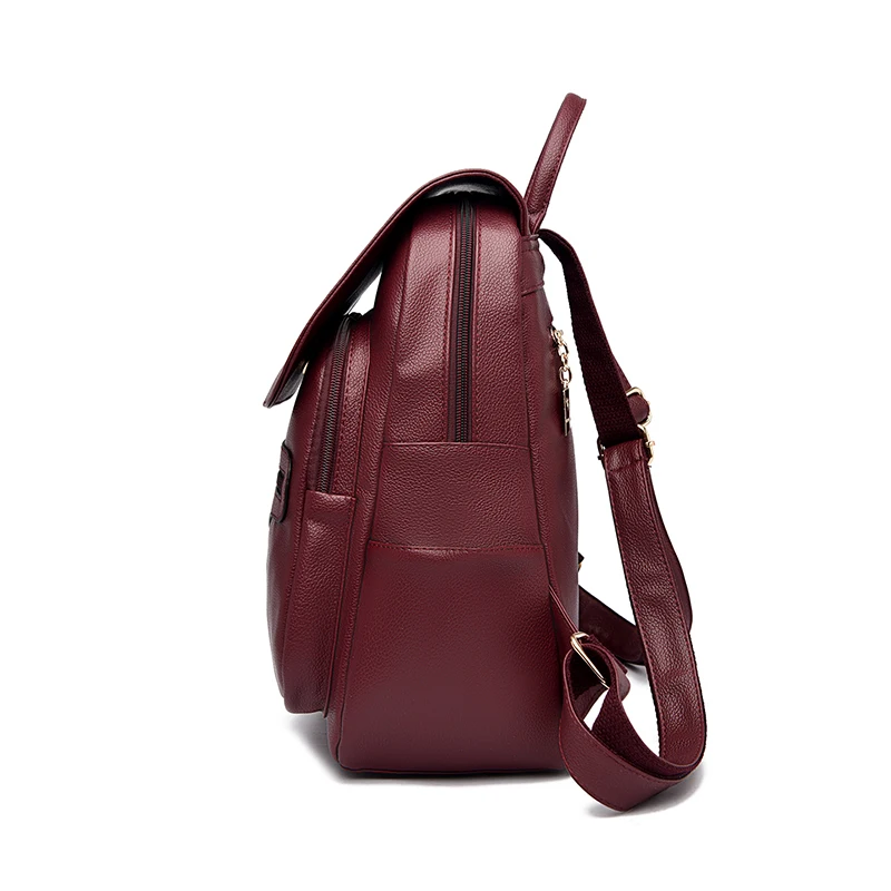 2026 المرأة الجديدة عالية الجودة حقيبة جلدية سعة كبيرة حقائب كتف مدرسية للمراهقات حقيبة السفر #4