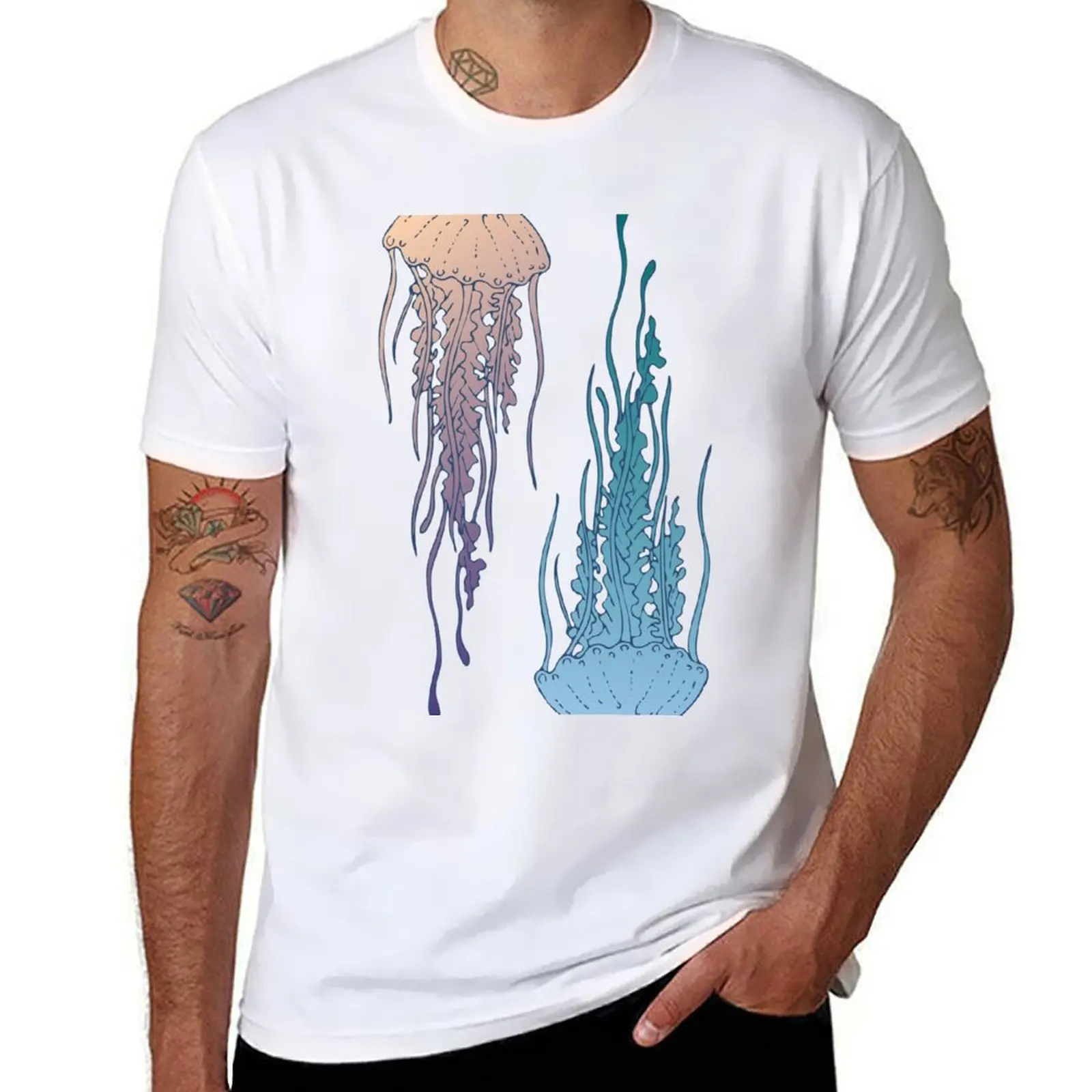 

designer man white shirt Jellyfish, T-Shirt draw pack hand man shirts t t for