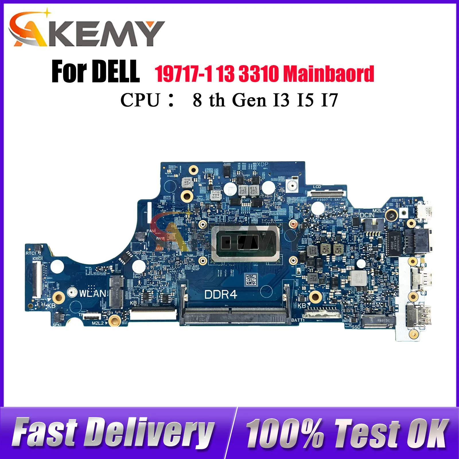 

Материнская плата для ноутбука Dell Lattude 13 3310 19717-1 с процессором i3 i5 i7 CN-06D915 06C776 06D967 DDR4 протестирована нормально