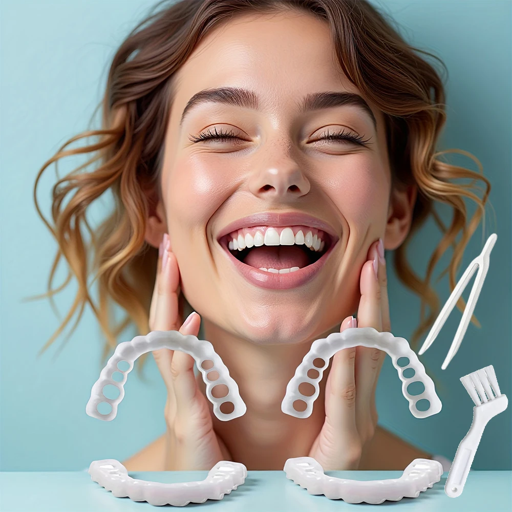 

Whitening Temporary Teeth Veneers, Snap-on design without glue, easy wear for daily life and social occasions H2931
