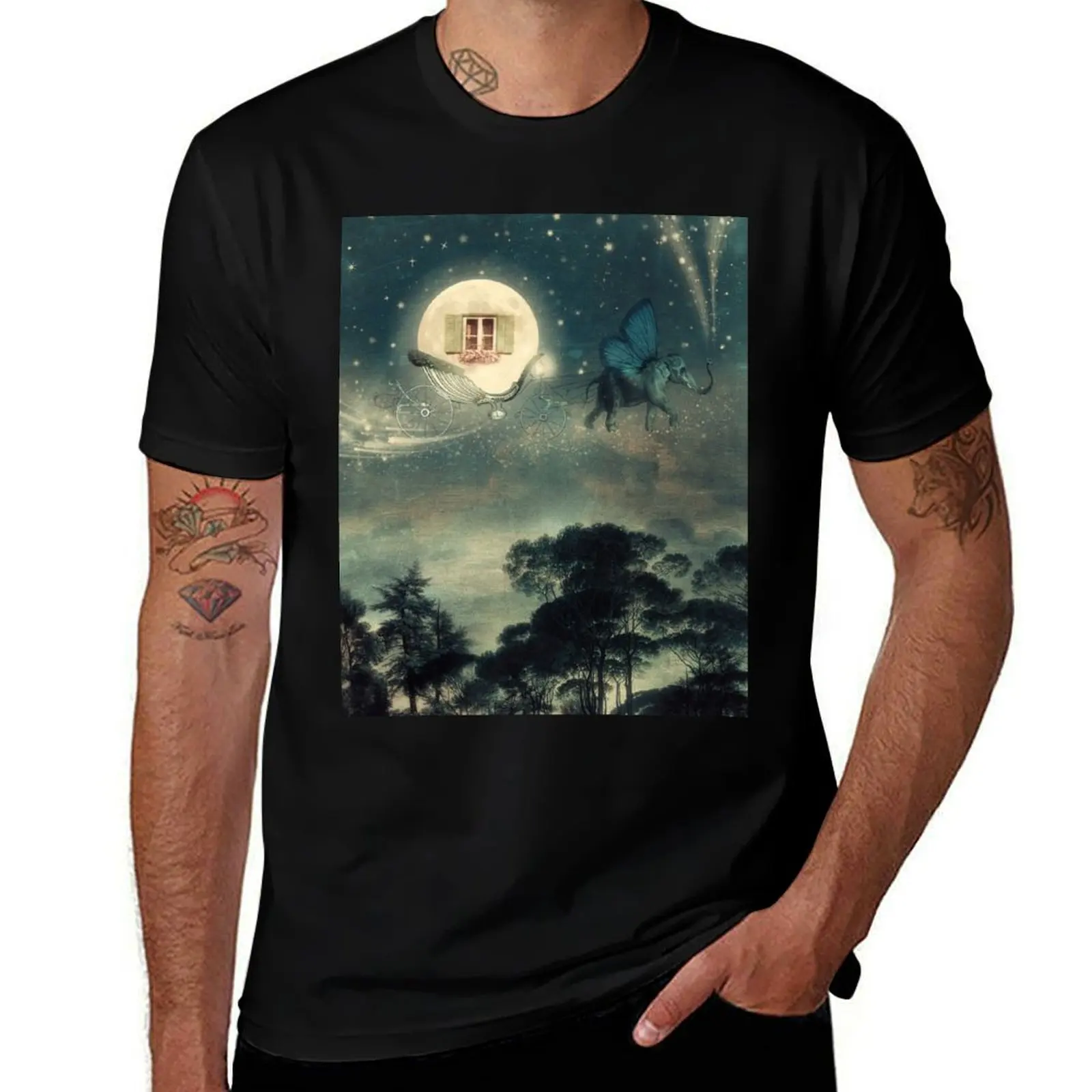 

If Moon Would Travel T-Shirt man t shirt summer t shirts designer T-Shirt