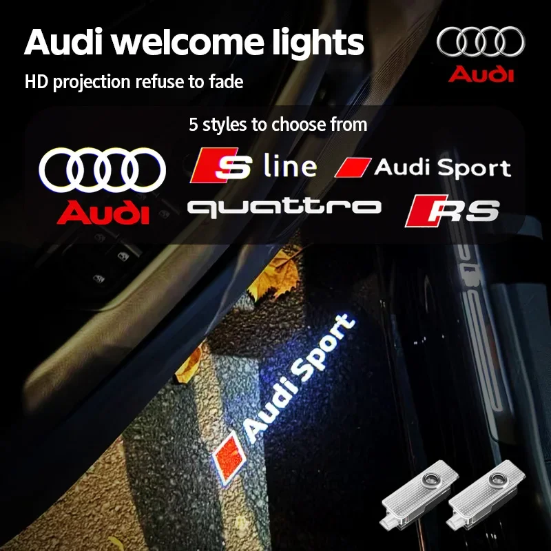 Car Door Lamp Projector Welcome Step Up Puddle Light For Audi S3 S4 S5 S6 S7 S Q3 Q5 Q7 Quattro A3 A4 A5 RS RS3 RS4 A3 A7 Sports